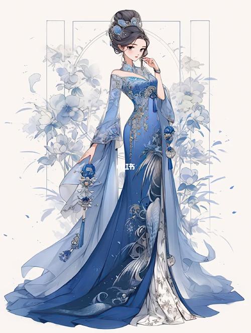 元素礼服裙‖蓝色系动漫人物角色